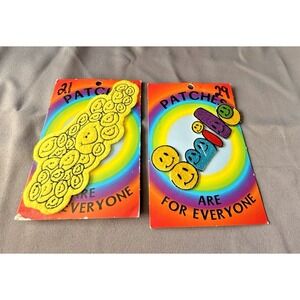 70s 90s Y2K Set of 2 Smiley Vintage Patches Are For Everyone Retro Hippie Ironon